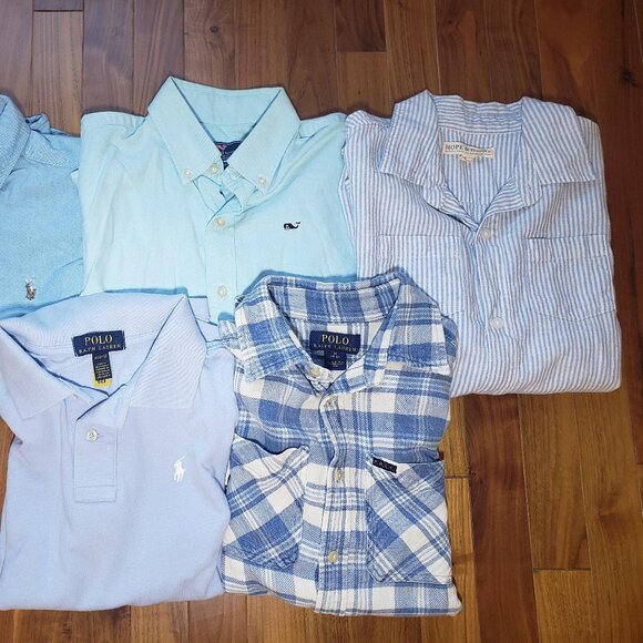 5 Boys Shirts Size 10-12 POLO Ralph Lauren ~ Vineyard Vines ~ Hope & Henry - Picture 2 of 2